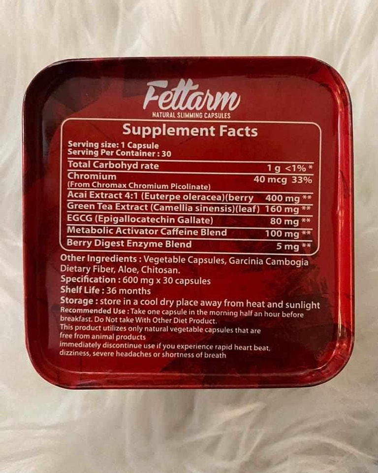 حبوب فيتارم جولدن لاين للتخسيس والقضاء على السمنة – fettarm golden line 30 capsules