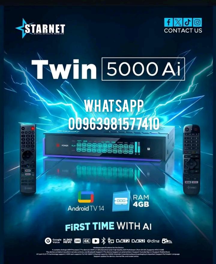 STARNET 5000 TWIN AI 8K ANDROID  14 FOREVER CPU AMLOGIC S905 X5 NEW MODEL 2026